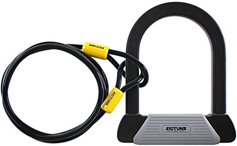 SIGTUNA Bike lock - 16mm Heavy Duty Bicycle Lock with U Lock Shackle + 1800mm braided Flex Cable Lock - Gasbike.net