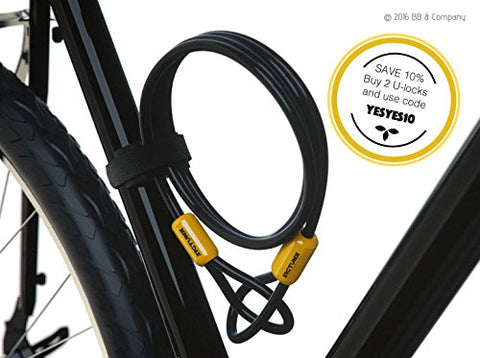 SIGTUNA Bike lock - 16mm Heavy Duty Bicycle Lock with U Lock Shackle + 1800mm braided Flex Cable Lock - Gasbike.net