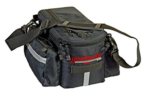 Bushwhacker® Mesa Trunk Bag Black - w/ Rear Light Clip Attachment & Reflective Trim - Bicycle Trunk Bag Cycling Rack Pack Bike Rear Bag - Gasbike.net